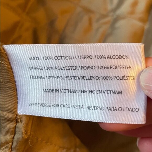 Vintage ORVIS Canvas Chore Barn Coat Field Jacket Corduroy Cuffs Tan Brown Sz L - Picture 12 of 12